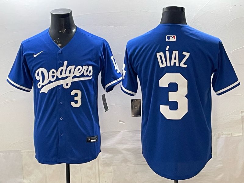 Men 2026 Los Angeles Dodgers #3 Diaz Blue Game Nike MLB Jersey style 002